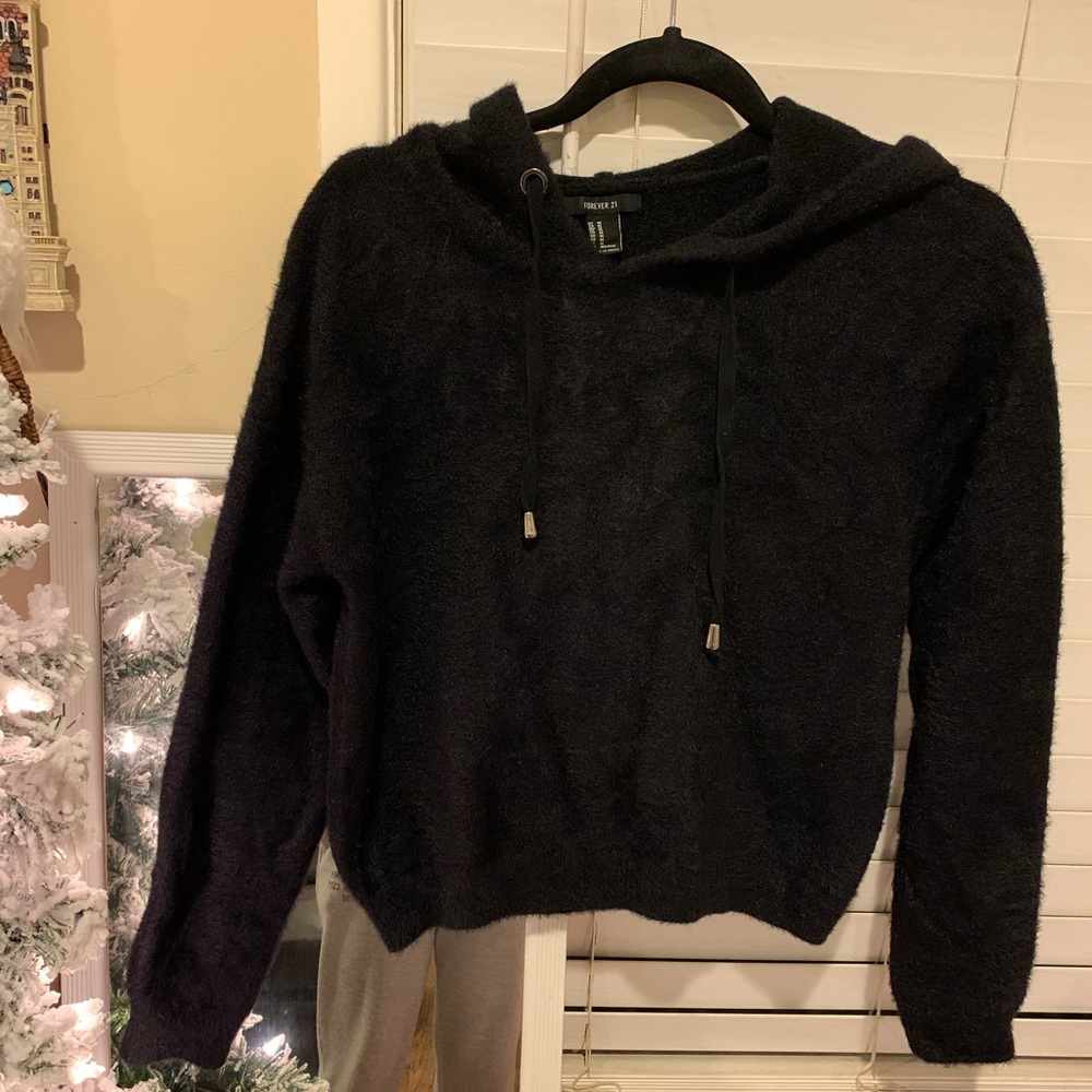 Black Forever 21 Fuzzy Sweater